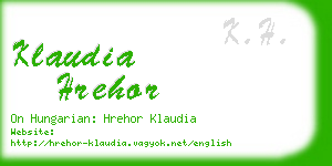 klaudia hrehor business card